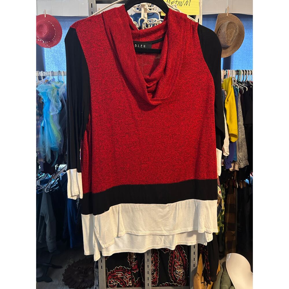 B.L.E.U. Colorblock Cowl Neck Tunic - Medium